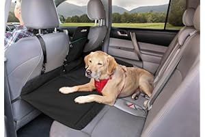 Kurgo Rover Backseat Bridge Dog Car Extender, Seat Bridge for Dogs, Padded Pet Car Barrier, Reversible, Water Resistant, Universal Fit, Up to 75 lbs