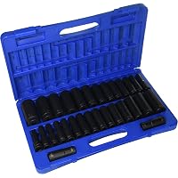 GREY PNEUMATIC GRY1430MRD 30 Pc. 1/2 Drive 6 Point Metric Standard and
