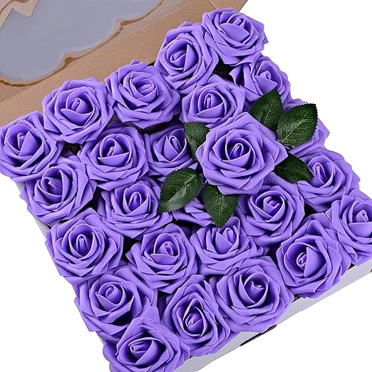 Umiss Wedding Bouquet 50pcs Artificial Flowers White Real