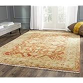 SAFAVIEH Oushak Collection Area Rug - 10' x 14', Rust & Ivory, Hand-Knotted Traditional Oriental Wool, Ideal for High Traffic