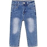 KIDSCOOL SPACE Baby Girl Boy Jeans,Soft Ripped Denim Elastic Band Inside Pants