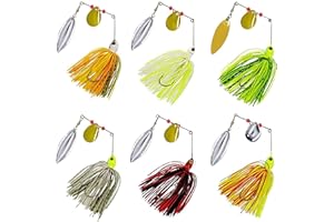 SHADDOCK FISHING Bass Fishing Spinner Bait Kits Bass Lures Hard Metal Spinnerbait Jigs Multicolor Buzzbait Swimbaits Silicon Skirt Swim Jigs for Bass Trout Pike Salmon Walleye Freshwater Saltwater