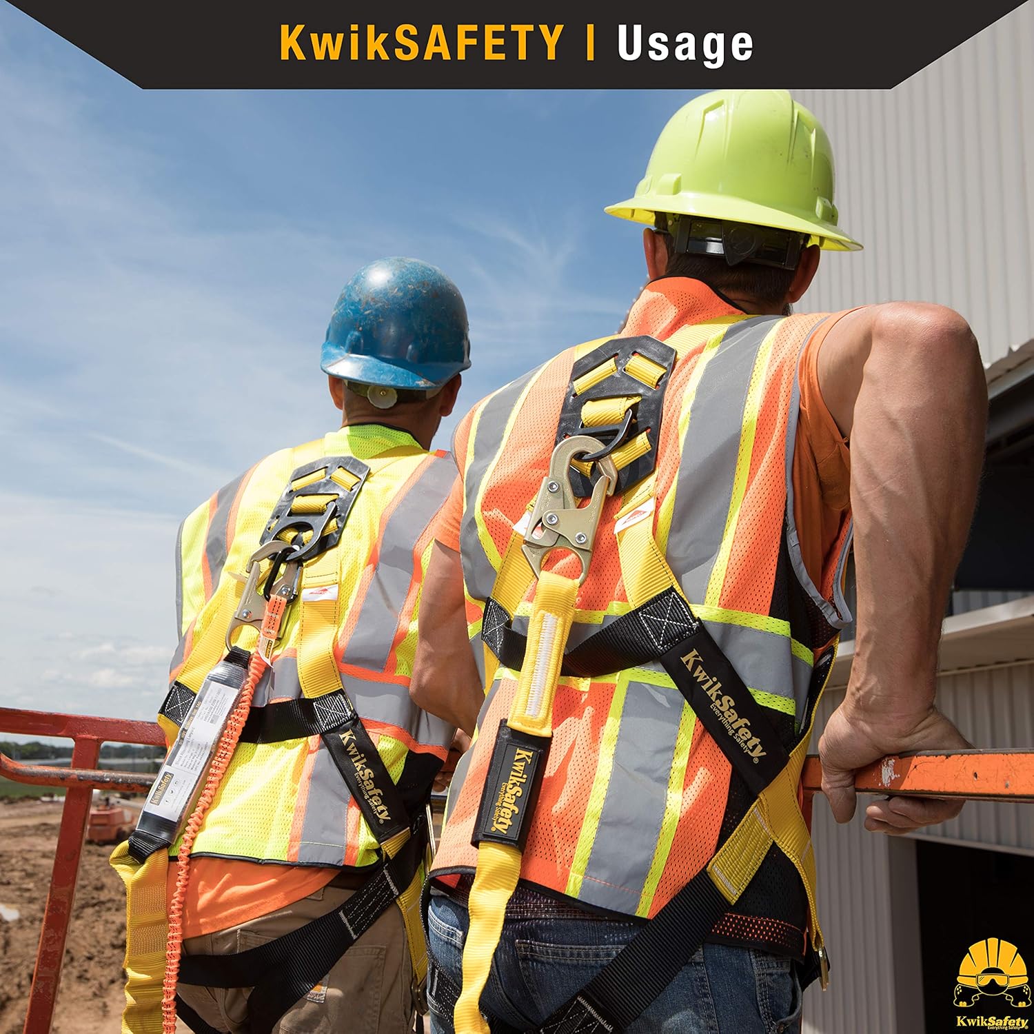 KwikSafety (Charlotte, NC) RATTLER 1 PACK (Internal Shock Absorber) Single Leg 6ft Safety Lanyard OSHA ANSI Fall Arrest Protection Equipment Snap Hooks Construction Arborist Roofing - - 