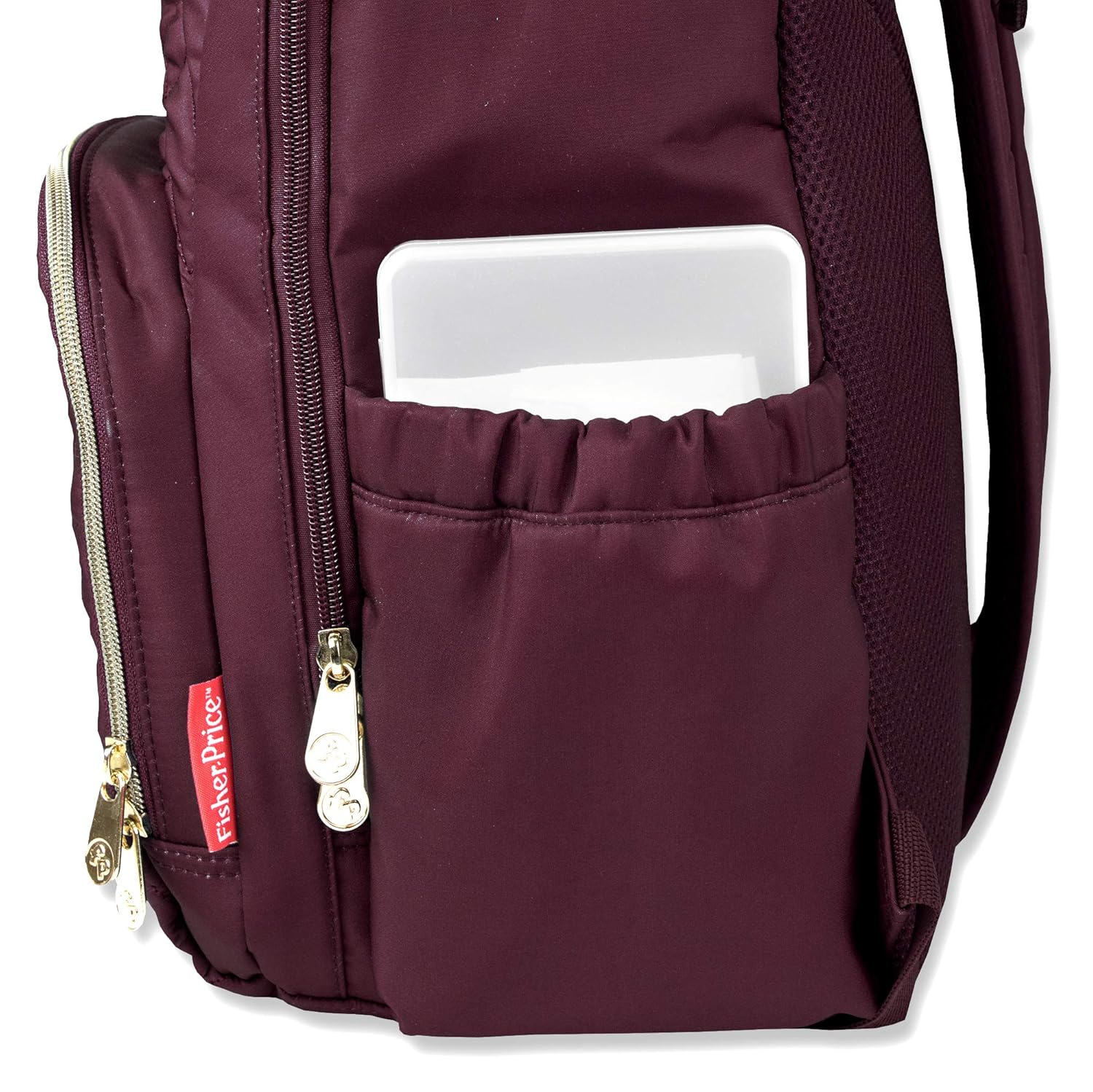 burgundy diaper backpack