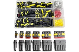 Thewinio 828pcs 1-6 Pin Connector Kit, 20-16 AWG Waterproof Electrical Automotive Wire Connector, 1.5mm Series Terminals Male Female Car Harness Plug (52 Sets)