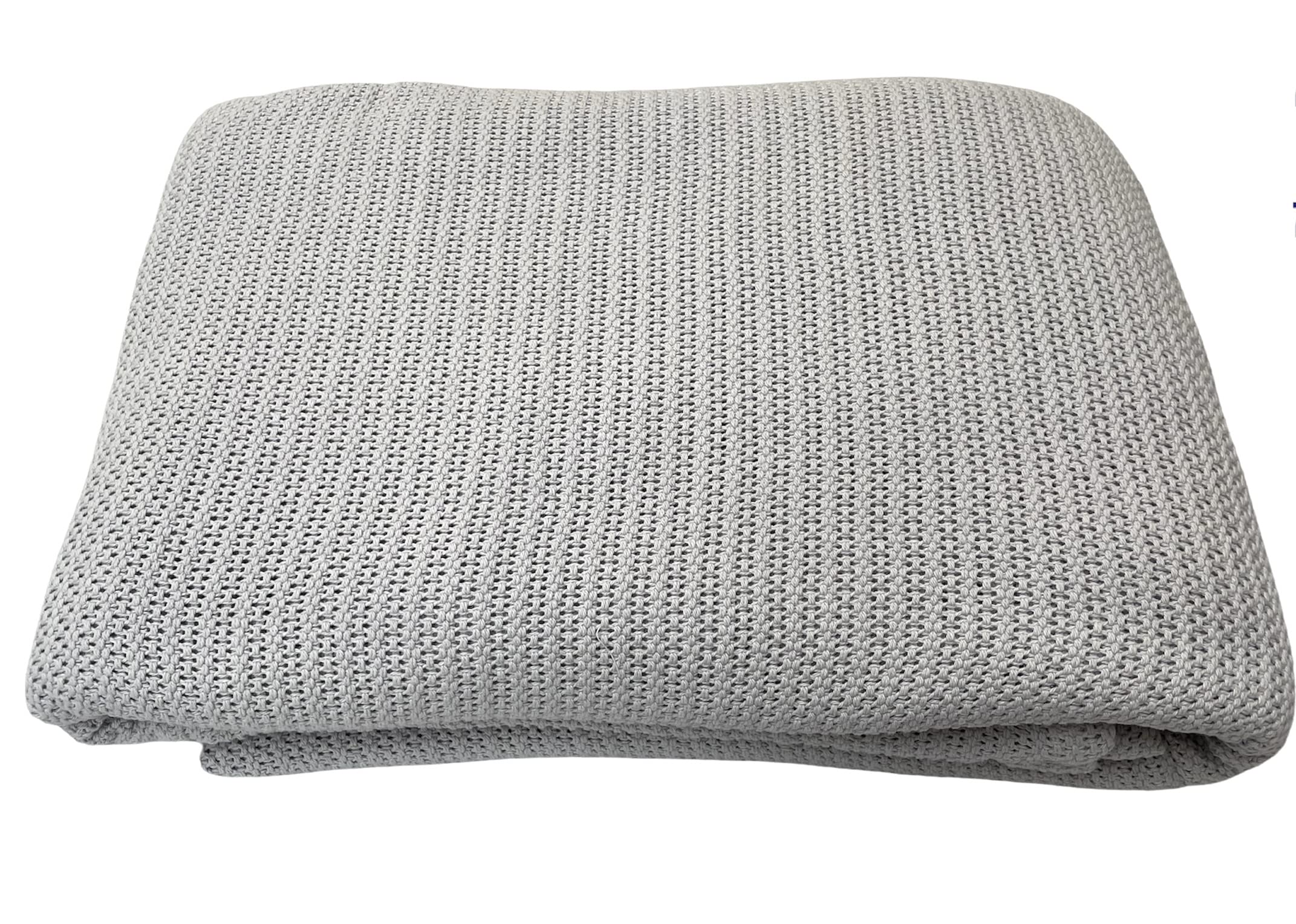 DUDU N GIRLIE Cot Blanket - 100% Pure Cotton Extra Soft Cellular Nursey Baby Toddler Blanket – All Season Blanket Travel Cot/Cot Bed - (100 x 150 cm, Grey)