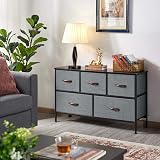 Yaheetech Vertical Chest of Drawers 4-Drawer Fabric Organizer Dark Grey view 4