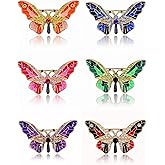 6 pieces butterfly brooch pins for women fashion Woman's enamel crystal rhinestone butterfly brooches pin set for Clothes Dresses bulk
