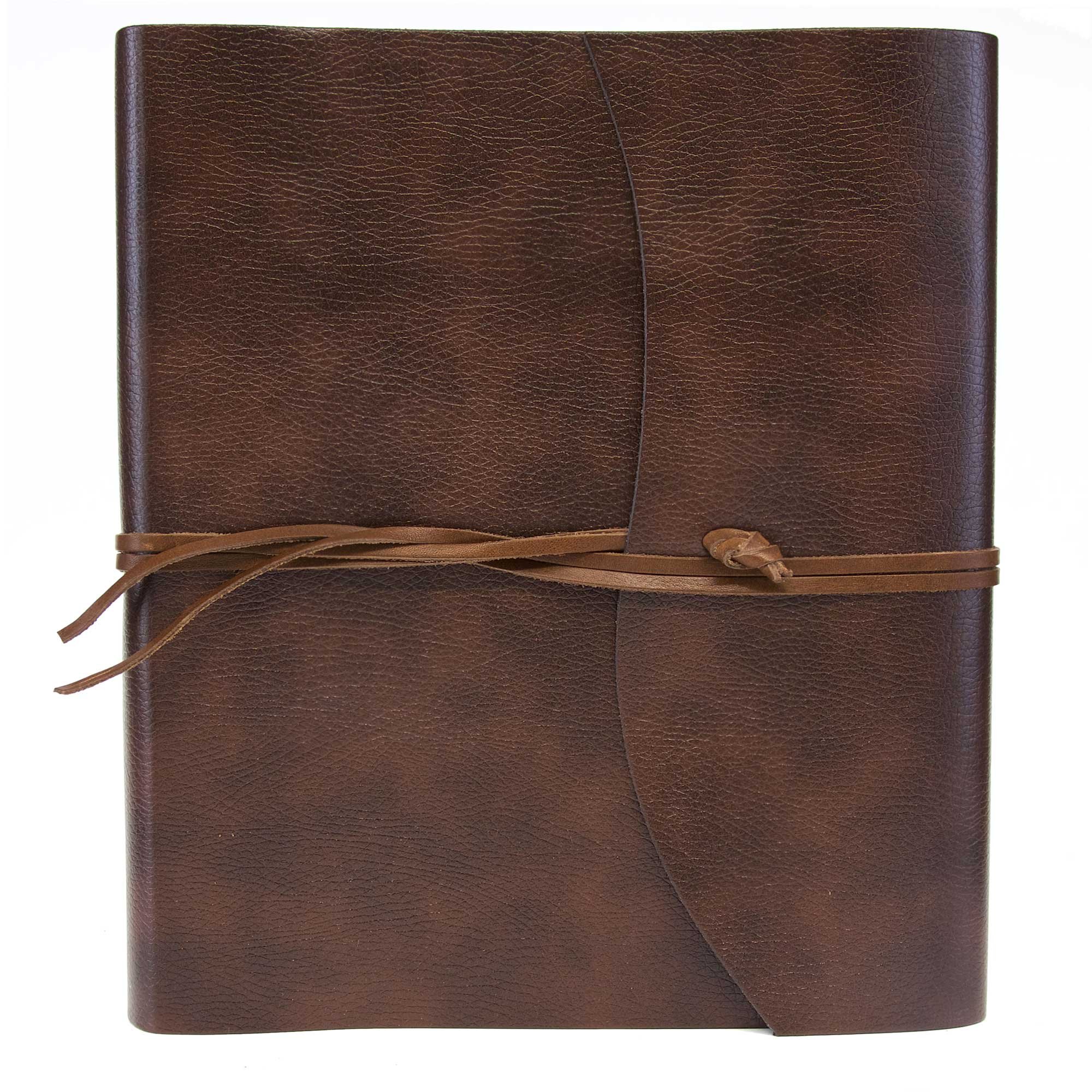 BELCRAFT Tivoli Plaza Wedding Recycled Leather Photo Album, Made in Italy, Memory Photo Album, Scrapbook, Picture Album, including gift box (30x30 cm) Brown