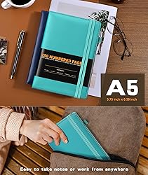 Lined Journal Notebook for Women Men, 256 Numbered