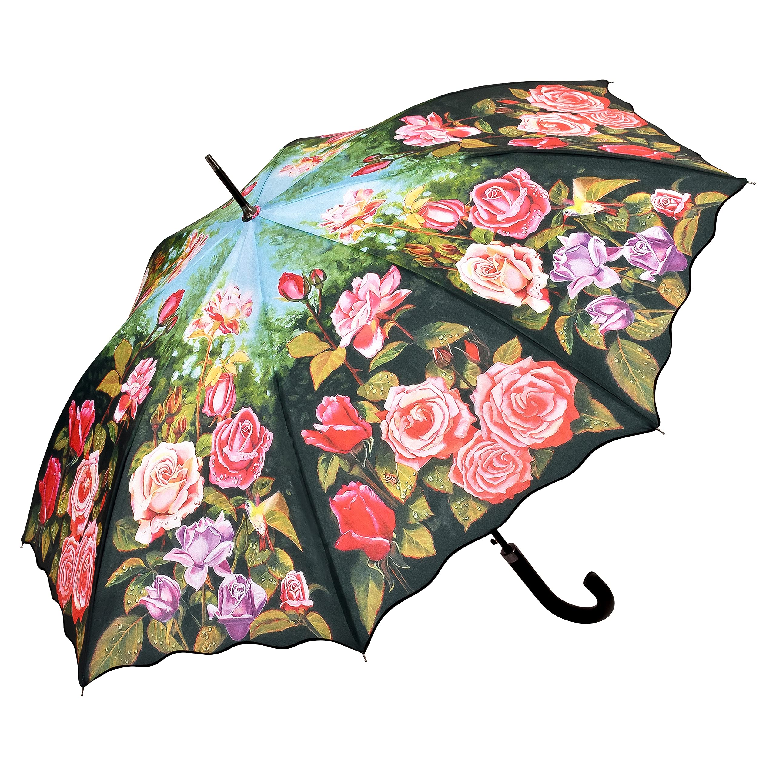 VON LILIENFELD® Umbrella Automatic Women Floral Motif Rose Garden