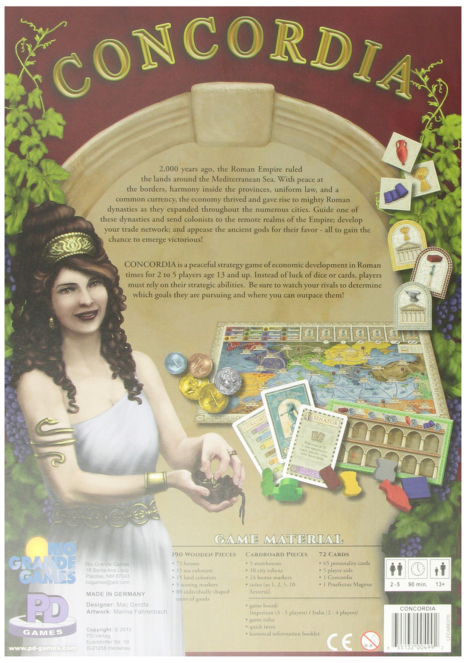 Rio Grande Games Concordia, Historical Strategy Board Game, Average