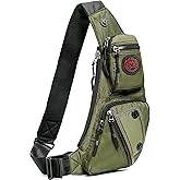 NICGID Sling Bag Chest Shoulder Backpack Crossbody Bags Casual Daypack for Men Women (Army green-2620N)