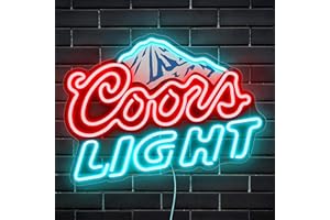 GGK Beer Neon Sign LED Neon Beer Bar Signs for Man Cave Decor Beer Logo Sign with Mountain Pattern Printing Chill Mountain Home Bar Sign (Beer Logo)