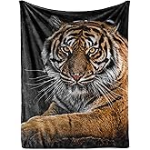 Huglanket Tiger Gifts Blanket for Girls, Women, Gifts for Tiger Lovers - Throw Blanket for Girl, Her, 50" x 65" - Black