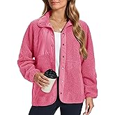 MAGCOMSEN Women's Fleece Jackets Fuzzy Button Down Sherpa Jacket Winter Warm Coat Casual Outwear with Pockets