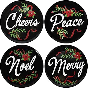 Amazon.com: Set of 4-8&quot; Christmas Themed Melamine Dessert Plates - 4