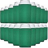 TahoeBay Blank Beer Can Cooler Sleeves (25-Pack) Bulk Sublimation Blanks for Vinyl Plain Soft Foam Can Sleeves Coolers for Soda Cans & Bottles Black, White, Assorted Solid Color (Kelly Green)