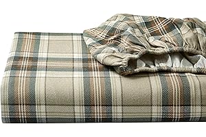 Eddie Bauer - Queen Sheets, Cotton Flannel Bedding Set, Brushed For Extra Softness, Cozy Home Decor (Edgewood Plaid, Queen)