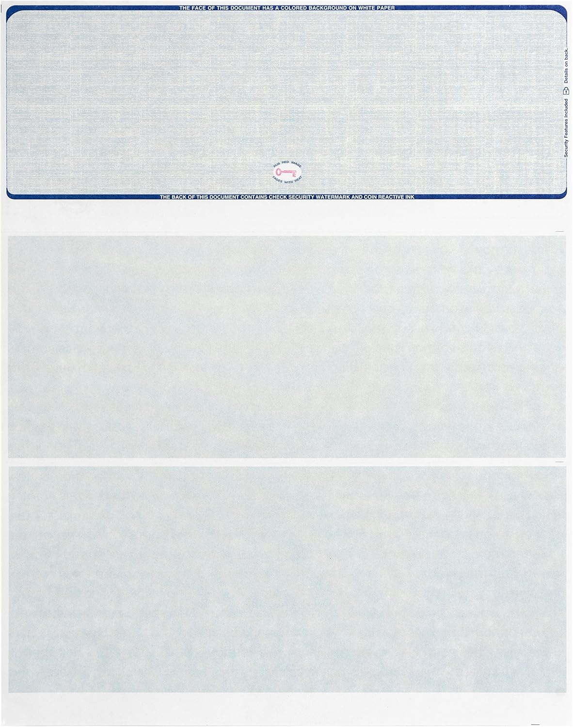 500 Blank Check Stock- Designed for Secure Computer Printed Checks with Quickbooks, and more - Blue Linen Pattern- 500 Sheets - 8.5'' x 11'' : Office Products