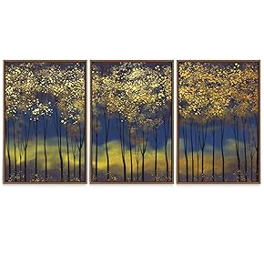 SIGNWIN 3 Piece Framed Canvas Wall Art Abstract...