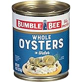 Bumble Bee Premium Select Whole Canned Oysters, 8 oz | Ready to Eat, 14g Protein per Serving, Gluten Free
