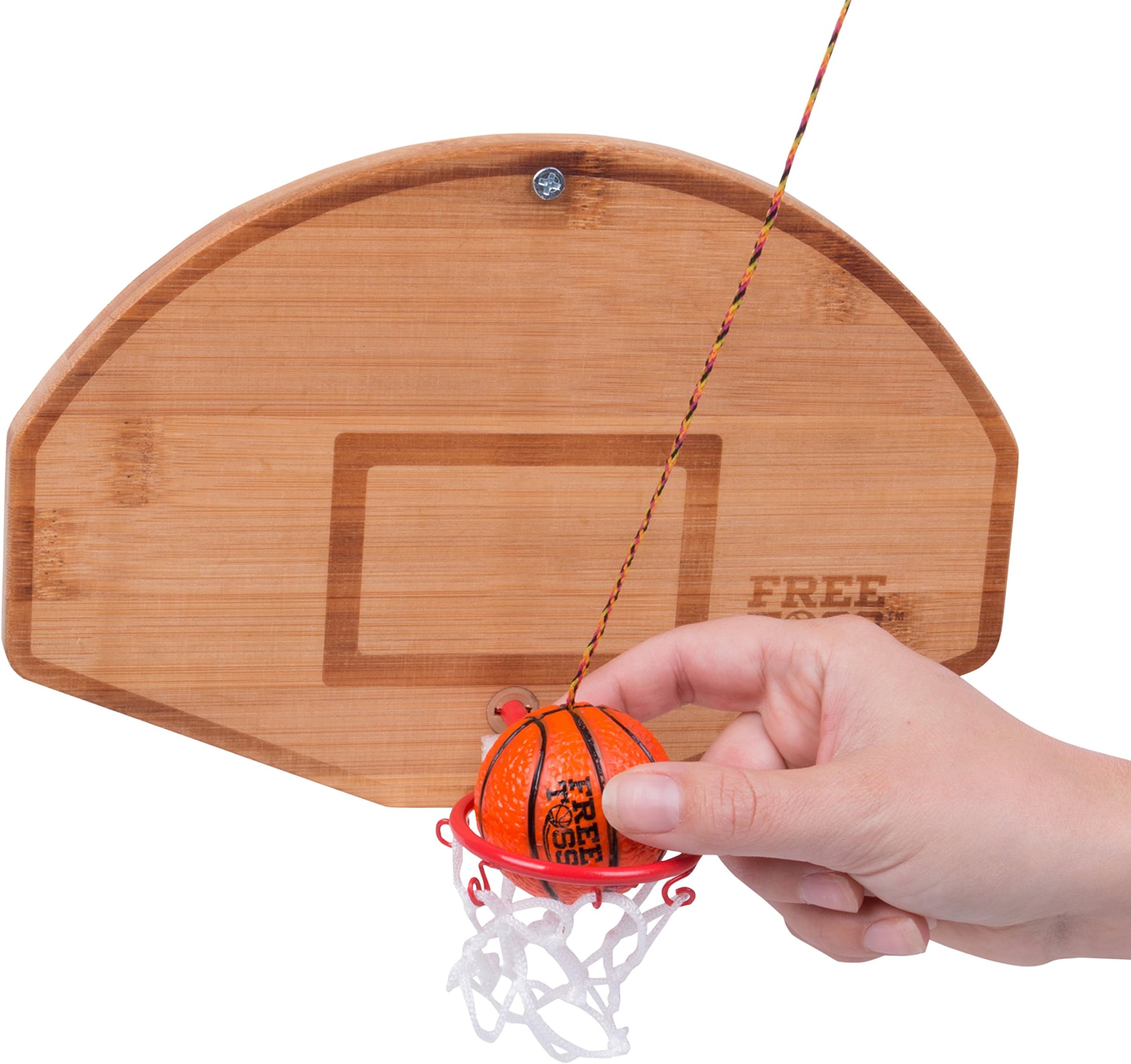 Tiki Toss Basketball and Hoop Swing Game Free Toss- Be The First to Swing A Basket 100% Bamboo Party Game (All Parts Included)