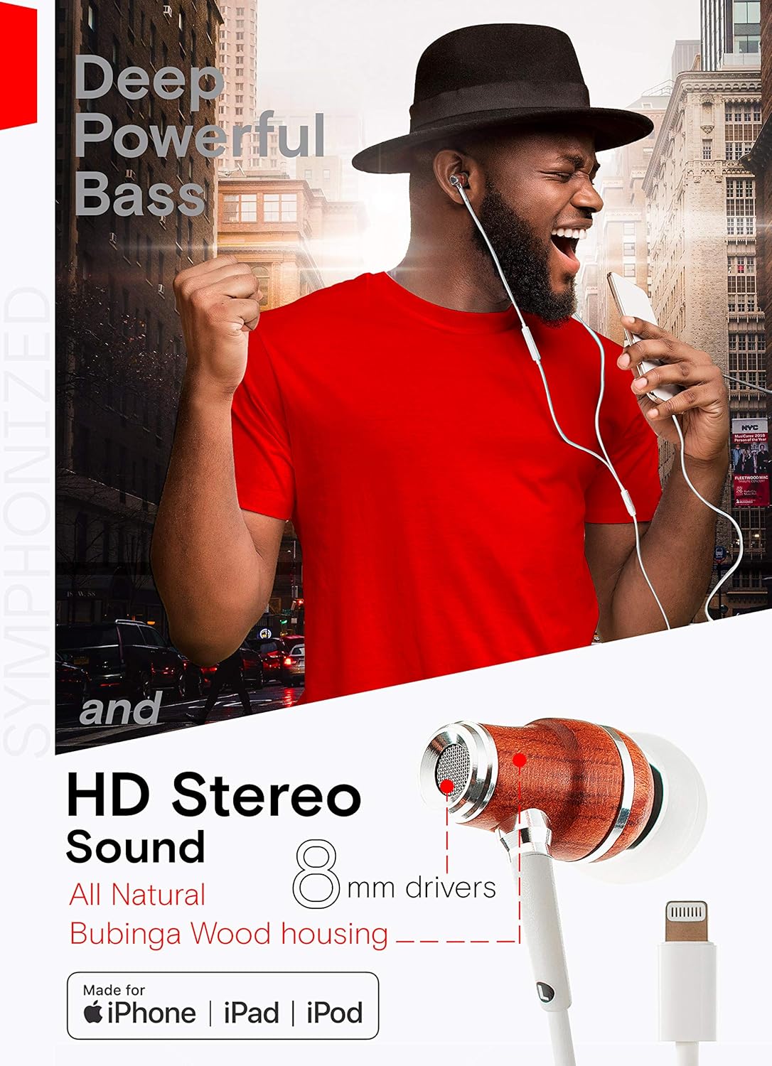 Symphonized Premium Wooden iPhone Wired Earphones (Apple MFI Certified), Deep Bass Sound, 3D Sound - Image 4