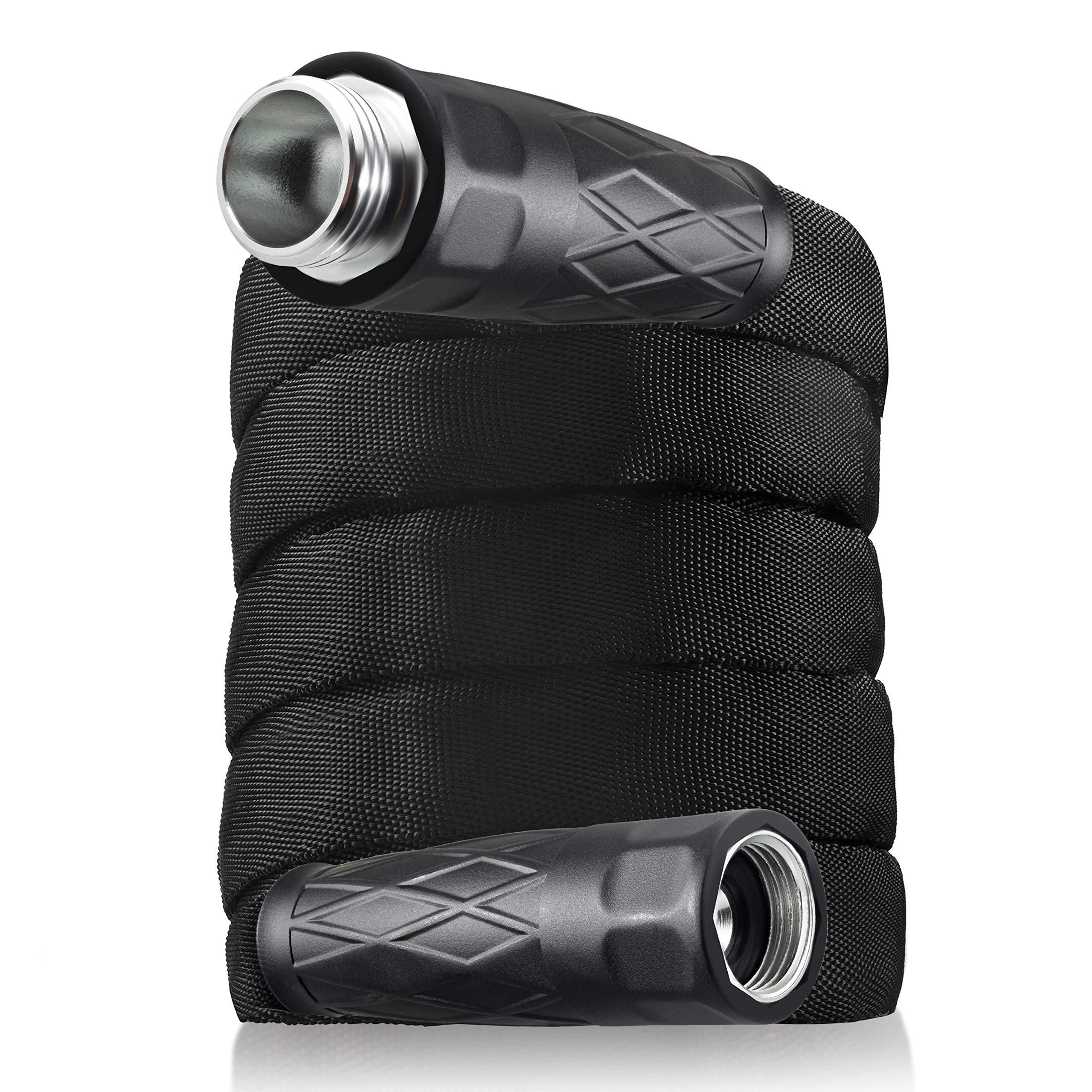 Bionic Force Garden Hose – Flexible, Lightweight Heavy-Duty Garden Hose made of High Performance MXZ-7 Fiber with Crush Resistant Aluminum Fittings 75' Black