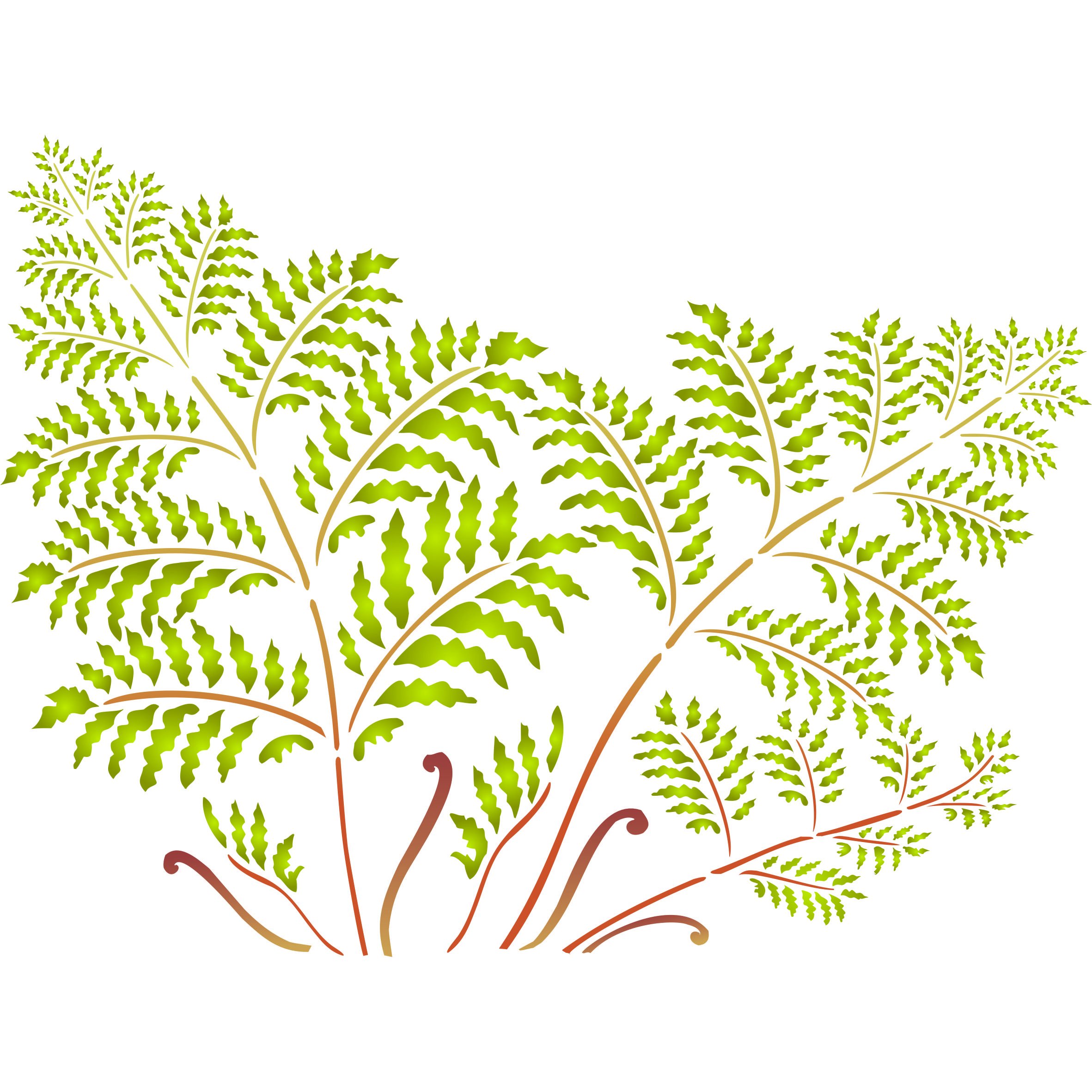 Fern Stencil - 37 x 26.5cm (M) - Reusable Tree Fern Leaf Frond Foliage Wall Stencil Template