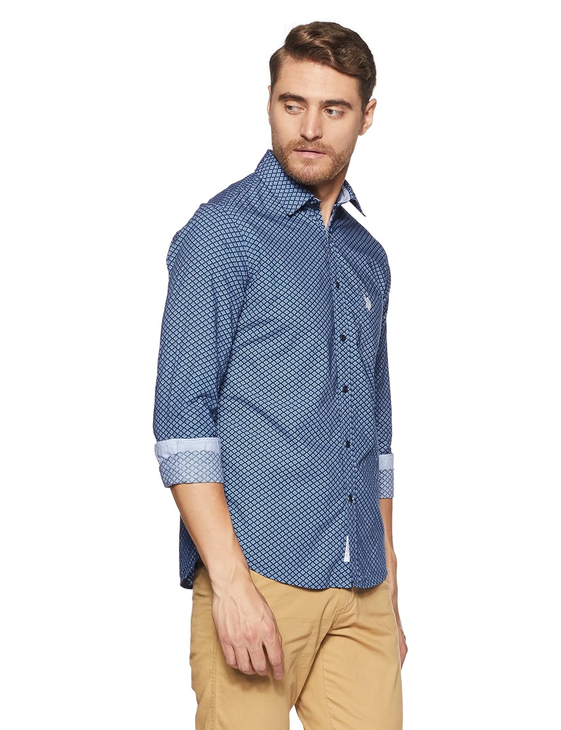 us polo association men's striped slim fit casual shirt