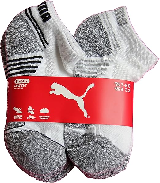 PUMA Kids All Sport Cushioned Low Cut Socks 6 Pack Shoe