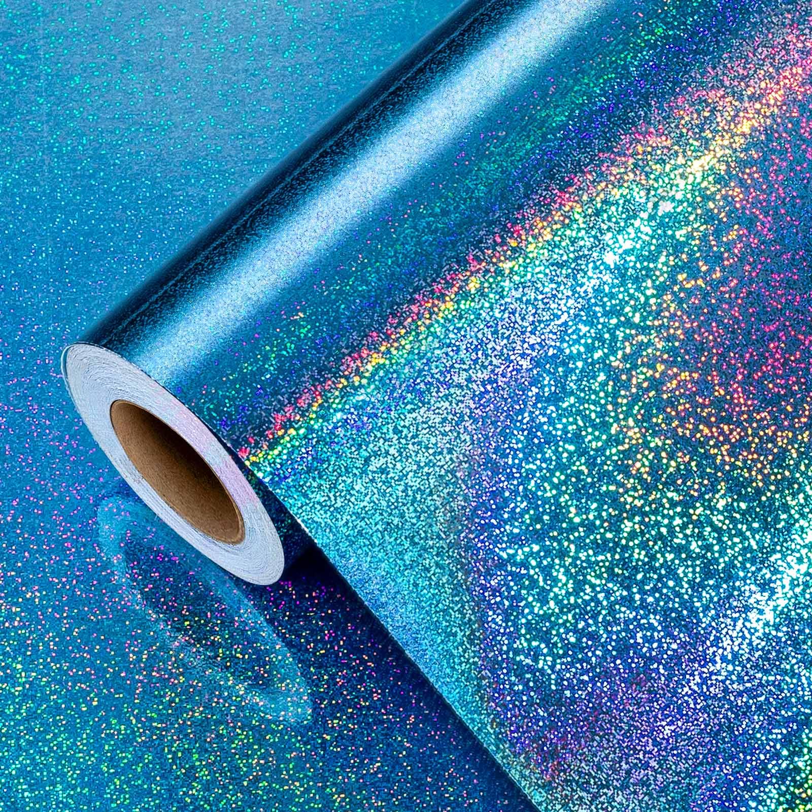 Photo 1 of Burymento Blue Wrapping Paper Roll, Metallic Holographic Point Gift Wrap for Birthday, Valentines, Mothers day, Graduation, Wedding, Fathers day, Baby Shower, Christmas (17 IN x 32.8 FT)