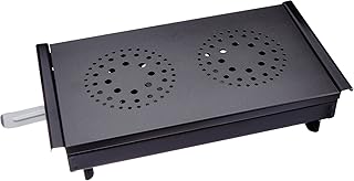 KitchenCraft MCC2FWARM Master Class Professional Warmhalteplatte mit Teelichtern für Speisen oder Teller, Stahl, Schwarz/grau