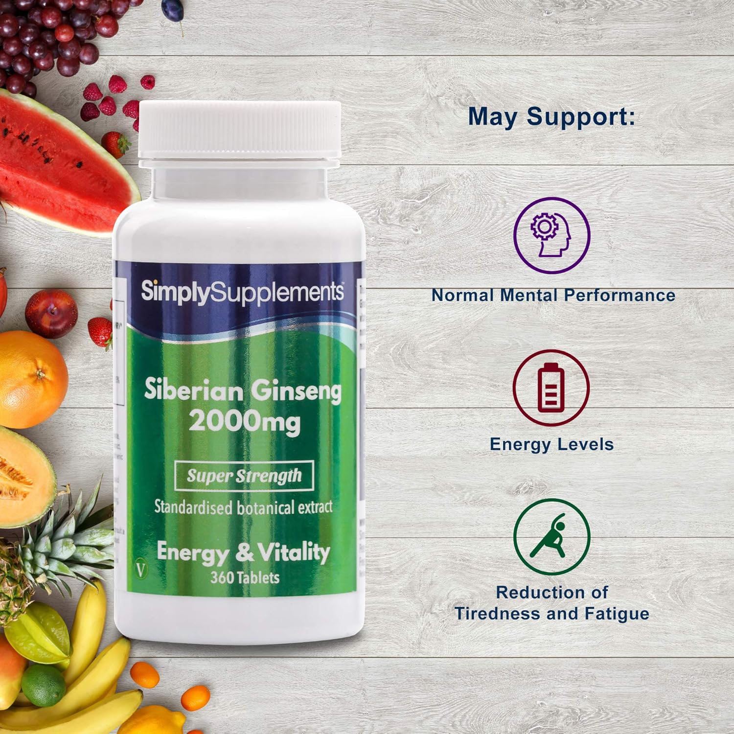 Siberian Ginseng 2000mg for Energy (360 Tablets): Health & Personal Care