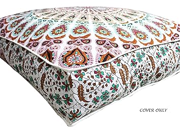Anjaniya 35 X35 Mandala Bohemian Yoga Meditation Large Square Dog Bed Outdoor Floor Pillow Cover Couch Seating Cushion Throw Hippie Decorative Boho