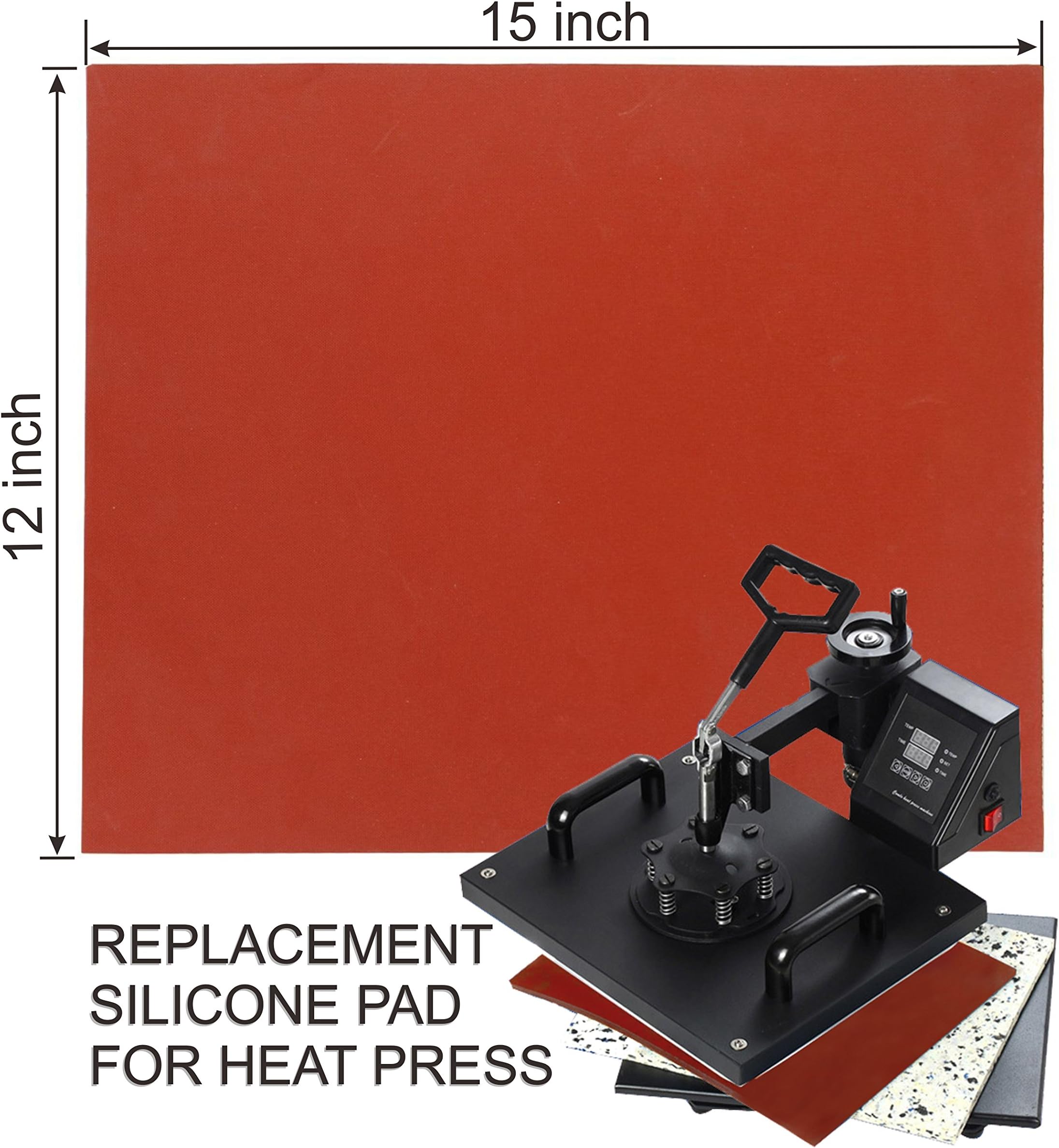 The Pressing Mat by PowerPress, 12 x 15 Inches Silicone Pad, Flat Heat Press Replacement Heat Resistant Silicone Mat