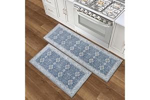Wyatt & Ash Dream Mink Washable Washable 2-Piece Set Willa Blue/Taupe Geometric 24"x72" Runner & 24"x48" Accent
