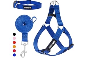 IPRAVOCI No Pull Dog Harness - Adjustable Step-in Harness & Leash Set for Small, Medium, Large Dogs - Escape Proof Soft Pet Harness for Walking, Training, Hiking, Outdoor Activities