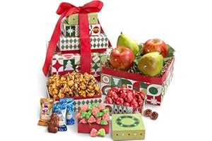 A Gift Inside Merry Christmas Fruit & Treats Tower