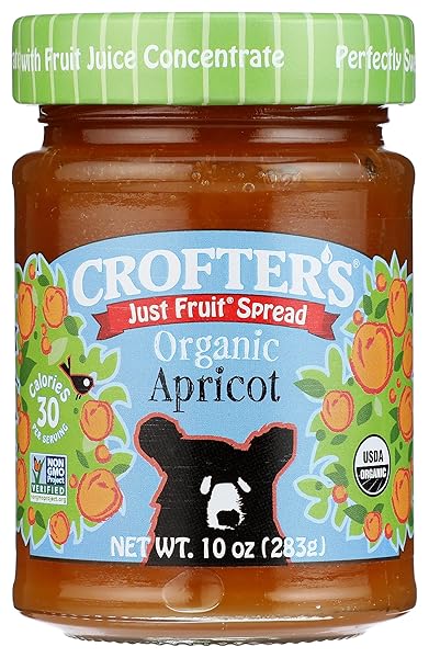 CROFTERS ORGANIC APRICOT JUST FRUIT SPREAD, 10 OZ