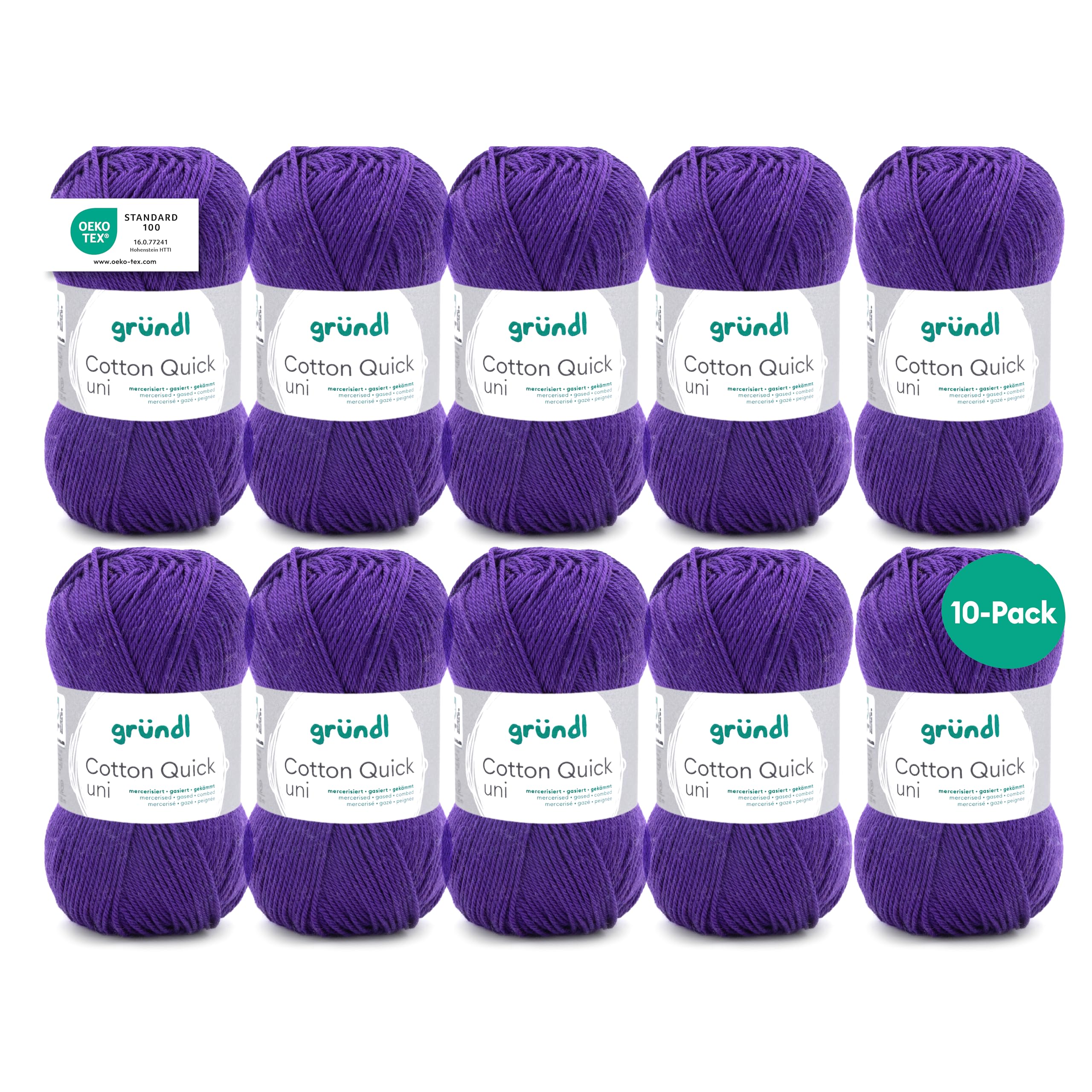 Gründl Value Pack Cotton Quick Yarn, Cotton, plum, 29 x 12 x 7 cm