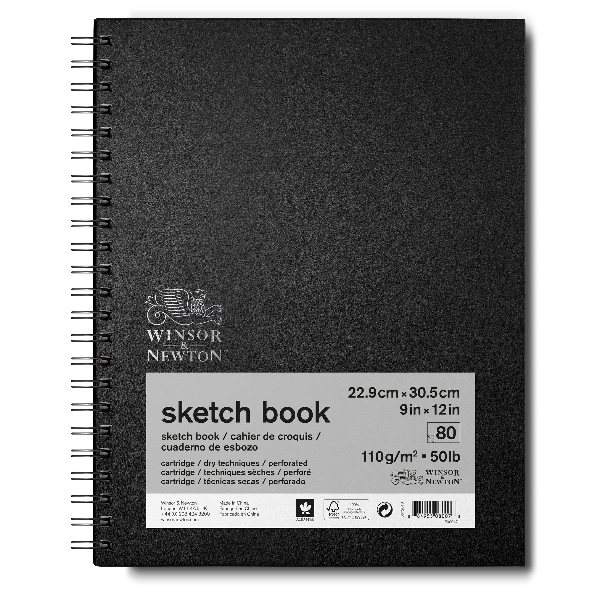 Winsor and Newton 6672010 Spiral Sketchbook, 80 Sheet, 110gsm, 23cm x 31cm