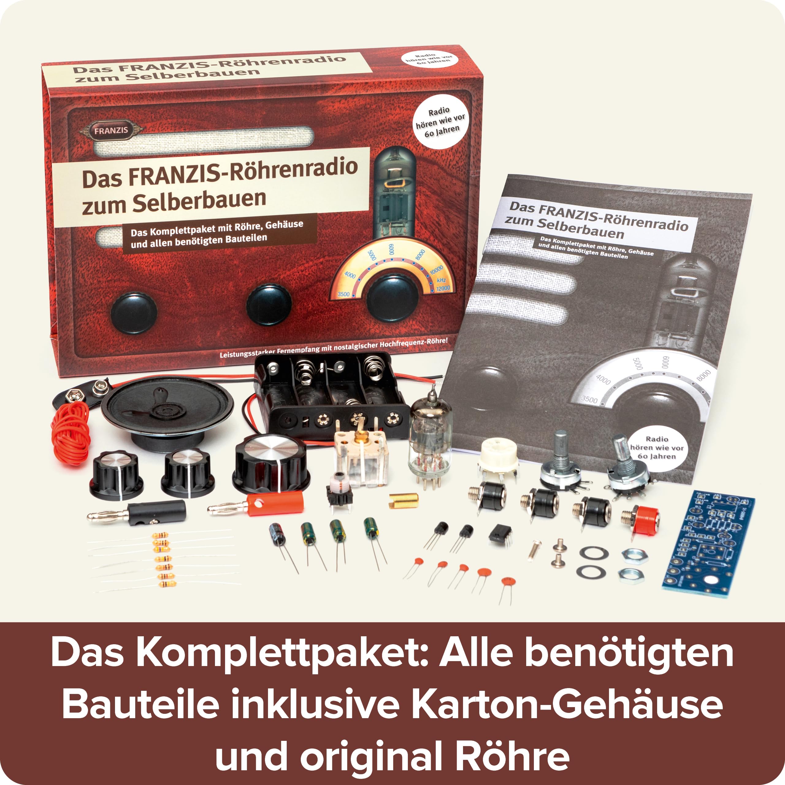 Franzis 67041 – Das Röhrenradio zum Selberbauen – Radio hören wie vor 60 Jahren, Komplettset inkl. 16-seitigem Handbuch (Lötbausatz) 2