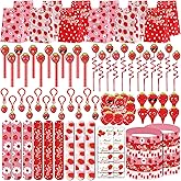 PLOUGVI 208PCS Strawberry Party Favors, Berry First Birthday Decor, Theme Decorations for Party Goodie Bag Stuffer Pinata Filler Gifts