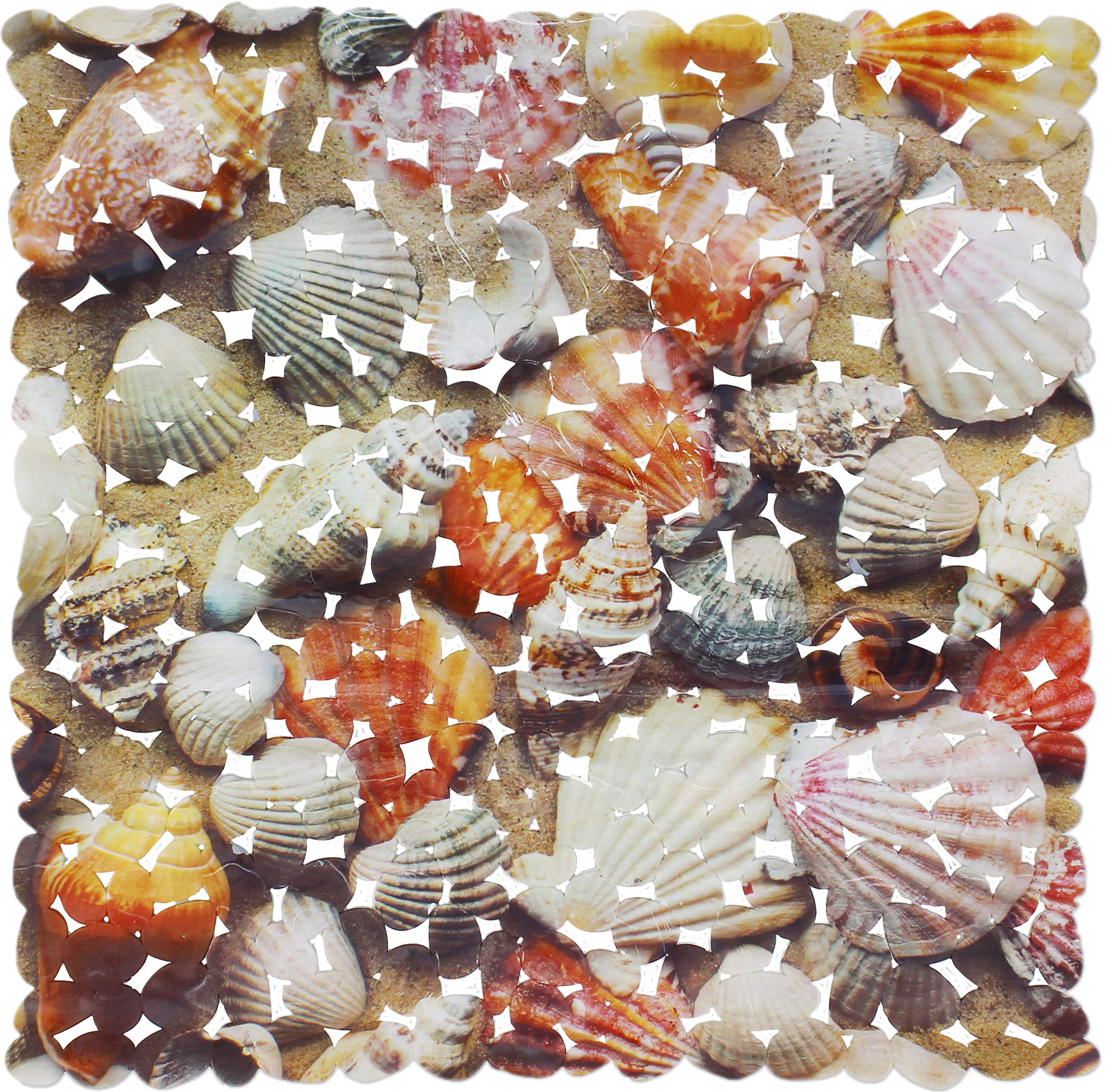 Brandsseller Non-slip Bathtub and Shower Mat - 21" x 21" - Shell Design