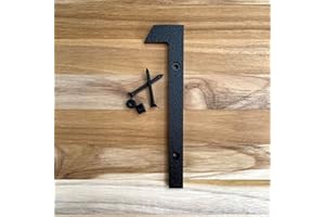 GO HOME NUMBERS 5 Inch Modern Plastic House Numbers and Letters with hardware included. Black and White Arrows, North South East West, Unit A B, No.- Dash, 1/2 (1, BLACK)