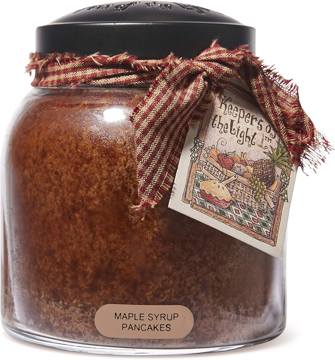 A Cheerful Giver - Maple Syrup Pancakes Papa Scented Glass Jar Candle (34oz) with Lid & True to Life Fragrance Made in USA: Home & Kitchen