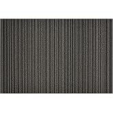 Chilewich Skinny Stripe Shag Mat with Waterproof Backing | Premium Indoor/Outdoor Utility Rug for Entryway, Bathroom, Patio, Kitchen, Steel, 2' x 3'