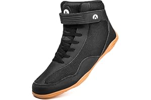 DimaiGlobal Men's Wrestling Shoe Fitness Sneaker Boxing Shoes Zero Drop Sole High Top Fighting Shoes Taekwondo Karate Martial Arts Training Shoes